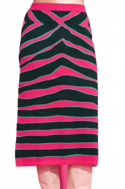 Alden Adair Vivian Skirt In Ziggy Palm Pink & Green