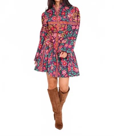 Alden Adair Adele Long Sleeve Dress In Medieval Floral In Multi