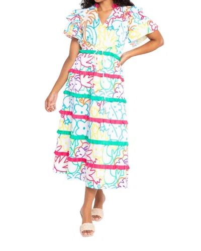 Alden Adair Yasmin Dress In Oasis Multi In White