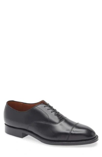Alden Shoe Company Alden Straight Tip Bal Oxford In Black Calfskin