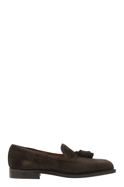 Alden Shoe Company Alden Suede Leather Tasseled Loafer In Brown