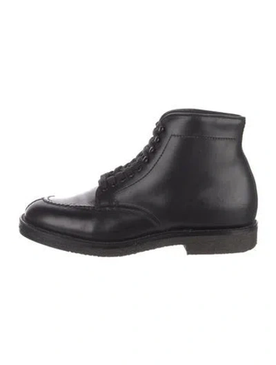 Pre-owned Alden Shoe Company Leather Lace-up Boots In Black