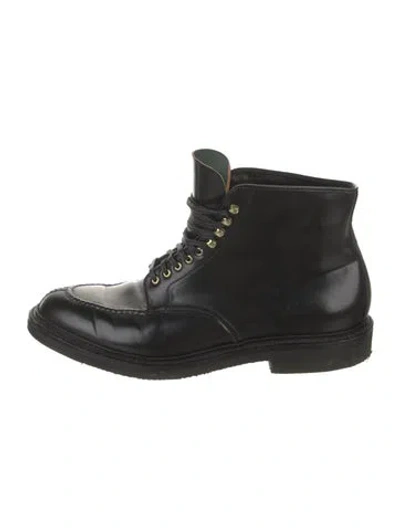 Pre-owned Alden Shoe Company Leather Lace-up Boots In Black
