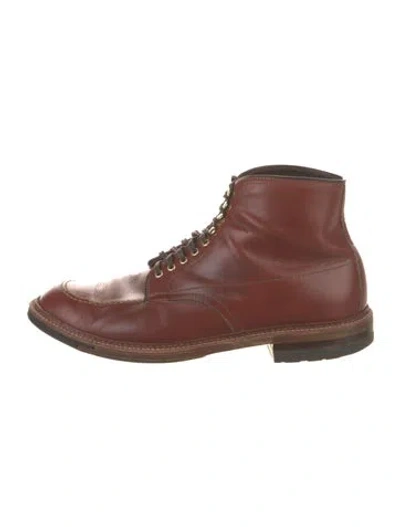 Pre-owned Alden Shoe Company Leather Lace-up Boots In Brown