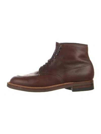 Pre-owned Alden Shoe Company Leather Lace-up Boots In Brown