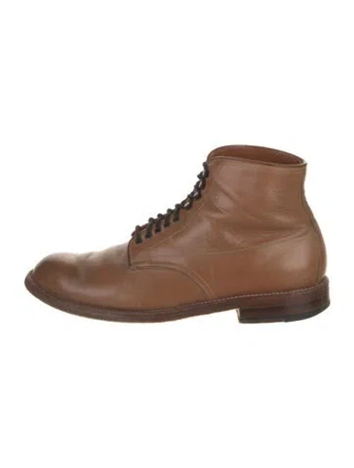 Pre-owned Alden Shoe Company Leather Lace-up Boots In Brown