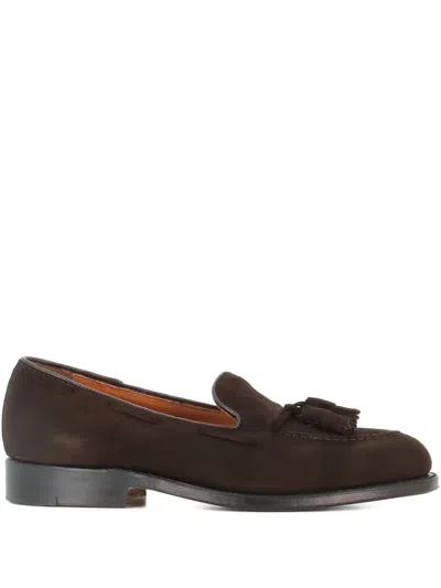 Alden Shoe Company Tassel Suede Loafers In Brown