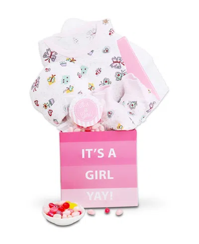 Alder Creek Gift Baskets It's A Girl Baby Gift Box, 4 Pieces In Transparent