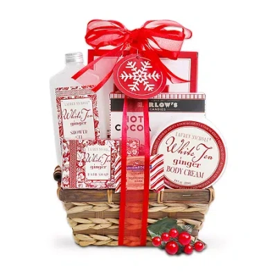 Alder Creek White Tea And Ginger Spa Basket Chocolate Gift Set In Multi