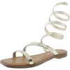 Shop Aldo 4500317710 Womens Tiered Manmade Lace Up Flats In Gold