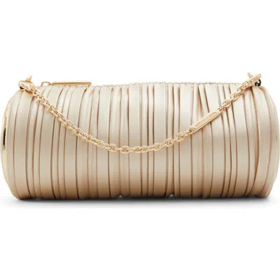 Aldo Adara Faux Leather Barrel Crossbody Bag In Champagne