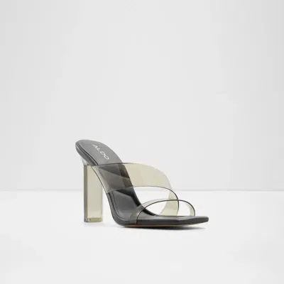 Aldo Aderra 13424093 Sandals Women's Clear Strap Square Toe Block Heel Jobb256 In Black