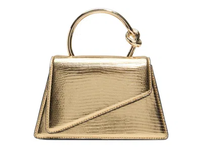 Aldo Aellaax Snakeskin Embossed Faux Leather Top Handle Bag In Brown