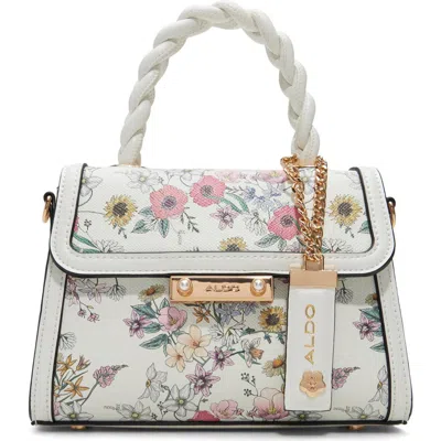 Aldo Aira Top Handle Faux Leather Handbag In White