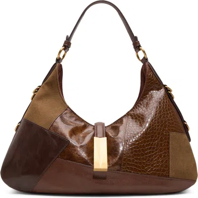 Aldo Aliceaax Faux Leather Hobo Bag In Brown Primary - Multi