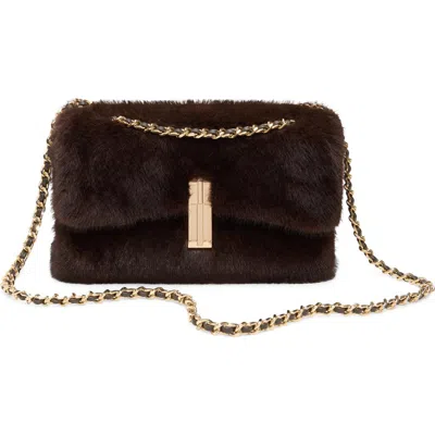 Aldo Alicitaa Faux Fur Crossbody Bag In Brown