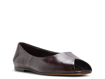 Aldo Alieiki Peep Toe Flat In Burgundy