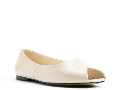 Aldo Alieiki Peep Toe Flat In White