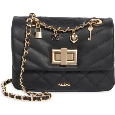 Aldo Alnilam Quilted Faux Leather Crossbody Bag In Black Overflow