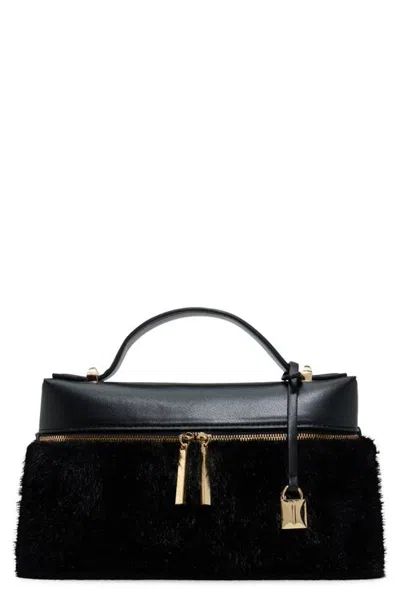Aldo Amburr Faux Fur Crossbody Bag In Black