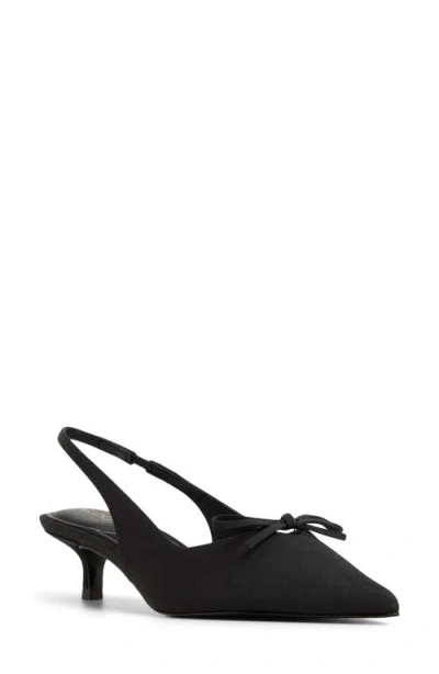 Aldo Azizza Slingback Pointed Toe Kitten Heel Pump In Black