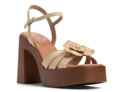Aldo Beach Bloom Platform Sandal In Brown