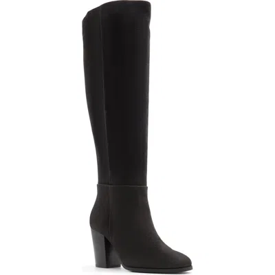 Aldo Women's Belide Knee-high Block Heel Boots In Black Nubuck