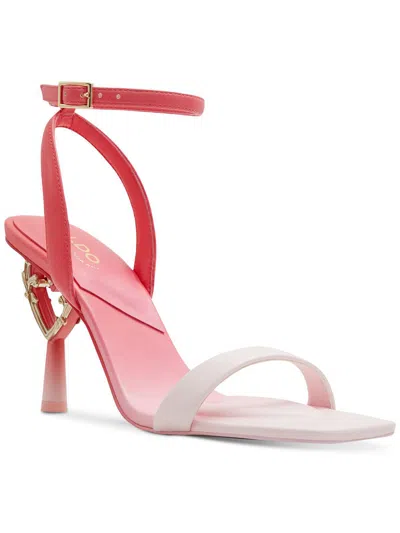 Aldo Bhfo Womens Covered Heel Faux Leather Ankle Strap In Pink
