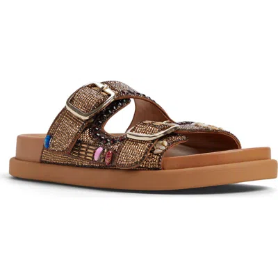 ALDO ALDO BOHOCHIC BEADED METALLIC TWO-STRAP SANDAL