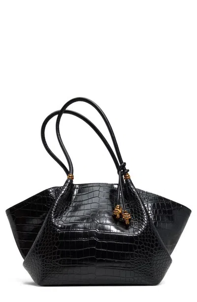 Aldo Braelyneex Croc Embossed Faux Leather Tote In Black Overflow
