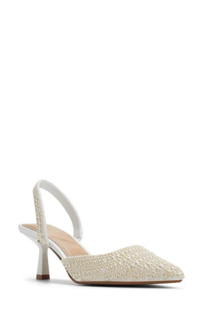 Aldo Brizza Slingback Pointed Toe Pump In White