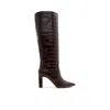 Aldo Women's Cadigoder Pointed-toe Croc Knee High Boots In Brown