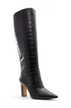 Aldo Women's Cadigoder Pointed-toe Croc Knee High Boots In Black