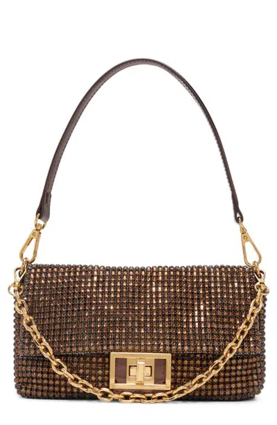 Aldo Caiseyx Crystal Baguette Shoulder Bag In Bronze