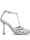 Aldo Castagna Lidia Sandals In Cyan Patent Leather In Blue