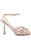 Aldo Castagna 100mm Vittoria Embellished Ankle-strap Sandals In Gold