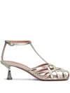Aldo Castagna Manila Sandals In Platinum Leather In Multi