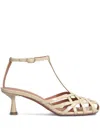 Aldo Castagna Manila Sandals In Powder Patent Leather In Brown
