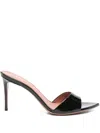 Aldo Castagna 80mm Alixia Patent Leather Sandals In Black