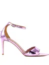 Aldo Castagna 80mm Leather Heeled Sandals In Pink
