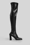 Aldo Castagna Laurene High Heels Boots In Black Leather In Black