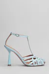 Aldo Castagna Lidia Sandals In Cyan Patent Leather In Blue