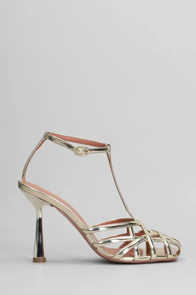 Aldo Castagna Lidia Sandals In Platinum Leather In Silver