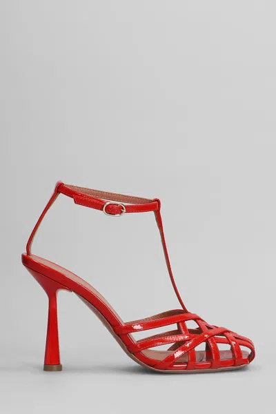 Aldo Castagna Lidia Sandals In Red Patent Leather