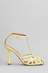 Aldo Castagna Lidia Sandals In Yellow Patent Leather In Yellow