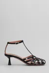 Aldo Castagna Manila Sandals In Black Patent Leather In Multi