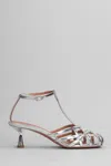 Aldo Castagna Manila Sandals In Platinum Leather In Silver