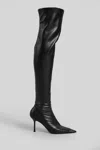 Aldo Castagna Laurene High Heels Boots In Black Leather In Black