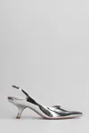 Aldo Castagna Silver Mirror Reflex Leather Mikaela Slingback In Silver
