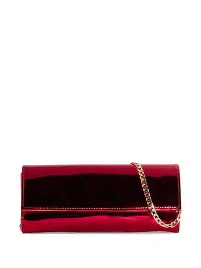 Aldo Castagna Mirrored Leather Clutch In Red